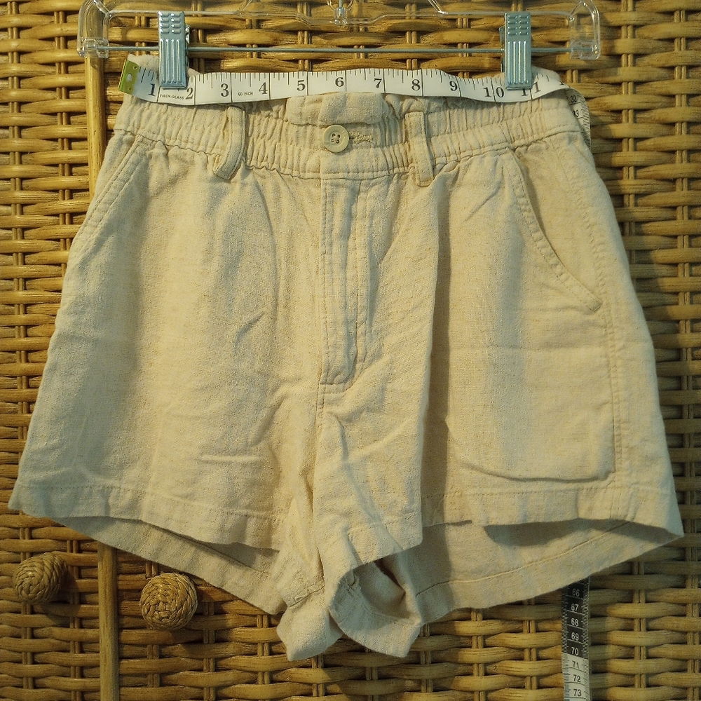 Linen Blend High Rise XS Hollister Junior Shorts